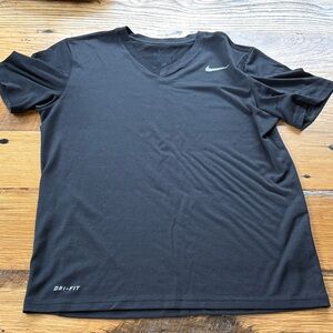 Nike Men's Black V-Neck Dri-FIT Tee - Size Small